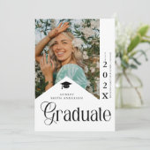 Invitation Modern Graduate Photo Graduation Party Ribbon (Debout devant)