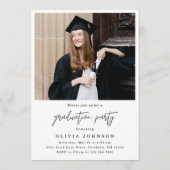 Invitation Modern Graduate Script 3 Photo Graduation Party (Dos)