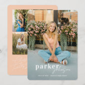 Invitation Modern Graduation Announcement Photo Card (Devant / Derrière)