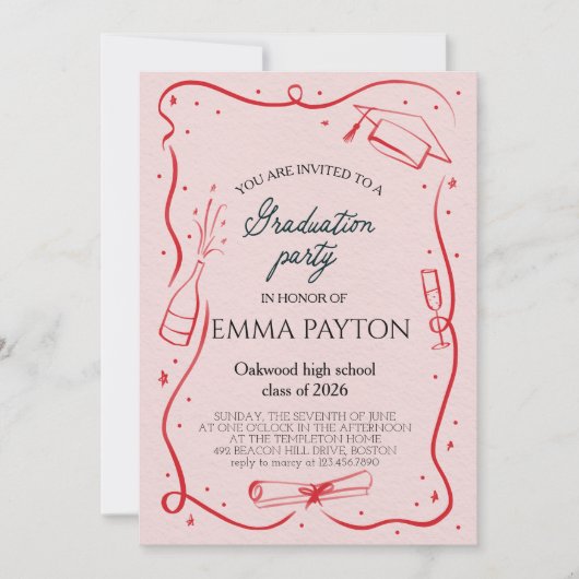 Invitation Modern Graduation Celebration  (Devant)
