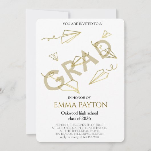 Invitation Modern Graduation Celebration (Devant)