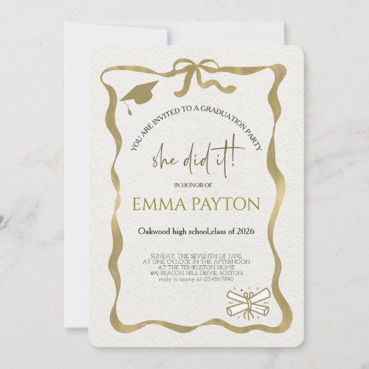 Invitation Modern Graduation Celebration (Devant)