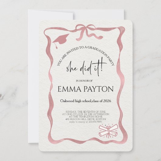 Invitation Modern Graduation Celebration (Devant)