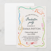 Invitation Modern Graduation Celebration  (Devant / Derrière)