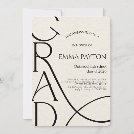 Invitation Modern Graduation Celebration (Devant)