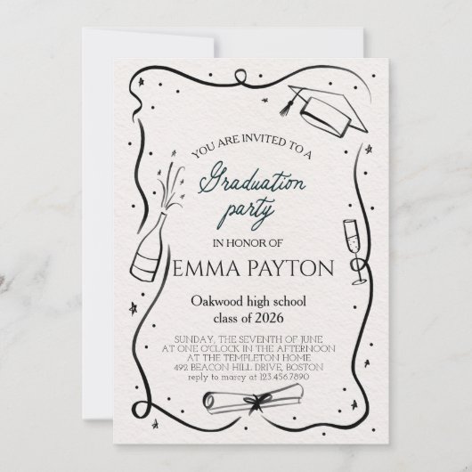 Invitation Modern Graduation Celebration (Devant)