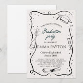 Invitation Modern Graduation Celebration (Devant / Derrière)