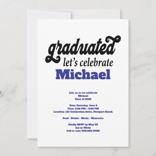 Invitation Modern Graduation Party (Devant)