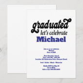 Invitation Modern Graduation Party (Devant / Derrière)