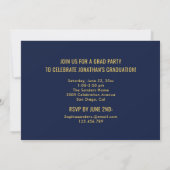 Invitation Modern Graduation Party with 1 Photo in Blue (Dos)