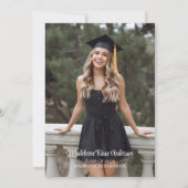 Invitation Modern Graduation Tassel and Bow Gold (Dos)