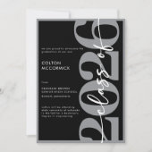 Invitation Modern Gray Typography Graduation Announcement (Devant)