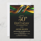Invitation Modern Green and Gold 30th Birthday Party (Devant)