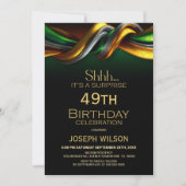 Invitation Modern Green and Gold Surprise Birthday Party (Devant)
