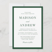 Invitation Modern Green Border Photo Wedding (Devant)
