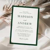 Invitation Modern Green Border Wedding