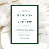 Invitation Modern Green Border Wedding