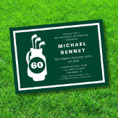 Invitation Modern Green Golf 60th Birthday