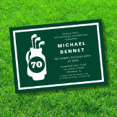 Invitation Modern Green Golf 70th Birthday