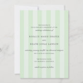 Invitation Modern Green Stripes Elegant Wedding (Devant)