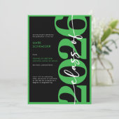 Invitation Modern Green Typography Graduation Announcement (Debout devant)