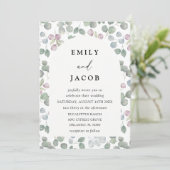 Invitation Modern Green Watercolor Eucalyptus Wedding (Debout devant)