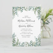Invitation Modern Greenery | Cadre Botanique Mariage (Debout devant)
