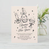 Invitation Modern Hand Drawn Cheers to the New Year Party (Debout devant)