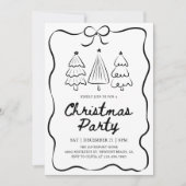 Invitation Modern Hand Drawn Christmas Tree Holiday Party (Devant)