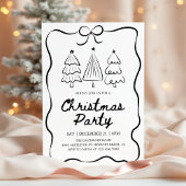 Invitation Modern Hand Drawn Christmas Tree Holiday Party
