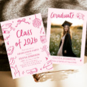 Invitation Modern Hand Drawn Class of 2026 Graduation Party