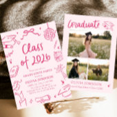 Invitation Modern Hand Drawn Class of 2026 Graduation Party