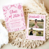 Invitation Modern Hand Drawn Class of 2026 Graduation Party