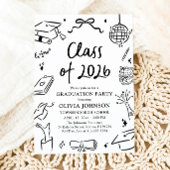 Invitation Modern Hand Drawn Class of 2026 Graduation Party