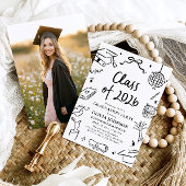 Invitation Modern Hand Drawn Class of 2026 Graduation Party