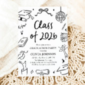 Invitation Modern Hand Drawn Class of 2026 Graduation Party