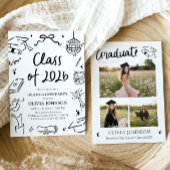 Invitation Modern Hand Drawn Class of 2026 Graduation Party
