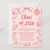 Invitation Modern Hand Drawn Class of 2026 Graduation Party (Devant)