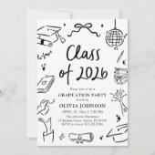 Invitation Modern Hand Drawn Class of 2026 Graduation Party (Devant)