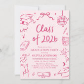 Invitation Modern Hand Drawn Class of 2026 Graduation Party (Devant)
