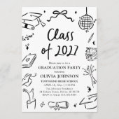 Invitation Modern Hand Drawn Class of 2027 Graduation Party (Devant)