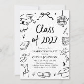 Invitation Modern Hand Drawn Class of 2027 Graduation Party (Devant)