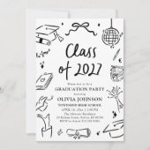 Invitation Modern Hand Drawn Class of 2027 Graduation Party (Devant)