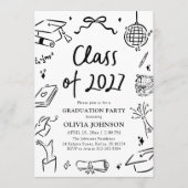 Invitation Modern Hand Drawn Class of 2027 Graduation Party (Devant)