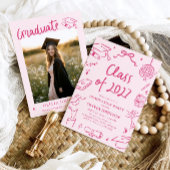 Invitation Modern Hand Drawn Class of 2027 Graduation Party