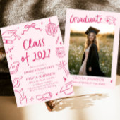 Invitation Modern Hand Drawn Class of 2027 Graduation Party