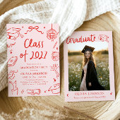 Invitation Modern Hand Drawn Class of 2027 Graduation Party