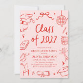 Invitation Modern Hand Drawn Class of 2027 Graduation Party (Devant)
