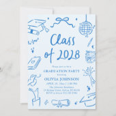 Invitation Modern Hand Drawn Class of 2028 Graduation Party (Devant)