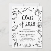 Invitation Modern Hand Drawn Class of 2028 Graduation Party (Devant)